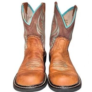 Ariat Women's Western Boots - Brown and Blue Accents